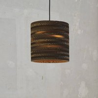 OSRAM hanging light CYLINDER, 1-bulb, brown, Ø 25 cm, corrugated cardboard