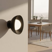 EMIBIG LIGHTING Bibi K1 wall light, black, steel/glass, Ø 18 cm