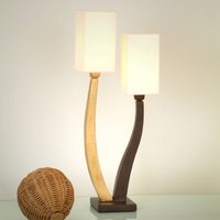 Holländer Jolie lampe à poser QUADRANGOLARE, dorée, 2 lps.