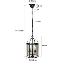 Steinhauer Pimpernel pendant light, Ø 23 cm, black, smoke grey glass