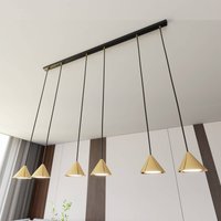 EMIBIG LIGHTING Elit pendant light, 6-bulb, gold-coloured, metal