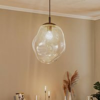 TK Lighting Sol glass pendant light, Ø 35 cm, black/clear