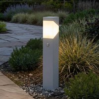 Lucande sockellampa Kiran, 60 cm, sensor, ljusgrå, IP44