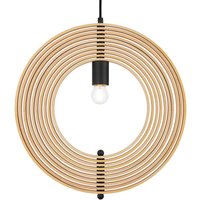 Maytoni Roots hänglampa, sfärisk form, Ø 43 cm, trä/svart