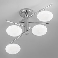 Metallux Dolce ceiling light 4-bulb chrome/white lampshades