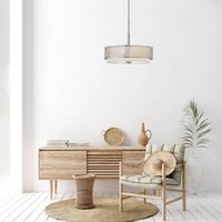 HINKLEY Jules pendant light, linen and glass lampshade