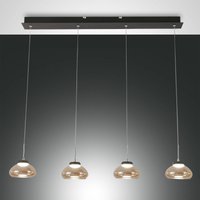 Fabas Luce Arabella hanging lamp 4-bulb in a row, amber
