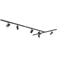 Lindby Schienensystem Linaro, GU10, 6-flg., schwarz, T-Form
