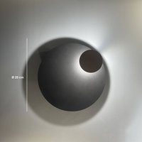 Knikerboker LED-vägglampa Pois, grå, Ø 25 cm, dimbar