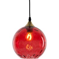 Holländer Pendant light Roma 1-bulb glass shade red
