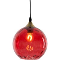 Holländer Hänglampa Roma 1 lampa glasskärm röd