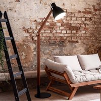 Fabas Luce Floor lamp Sveva in wood, black/walnut