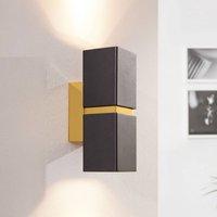 EGLO LED-vägglampa Passa i svart-guld, två ljuskällor