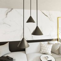 EMIBIG LIGHTING Hänglampa Elit, 3 lampor, Ø 20 cm, svart, metall, GX53