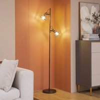 Lindby Lucande Arinthea floor lamp, 2-bulb, black, steel, E14