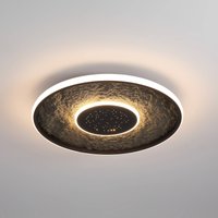 LED-loftlampe Lumadisc, stjerneeffekt, sort, Ø 41 cm