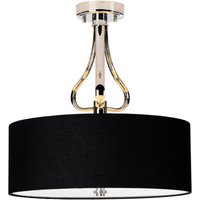 Elstead LED-taklampa Falmouth, svart/krom