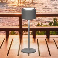 FH Lighting Juna LED rechargeable table lamp, sand grey Height 25 cm Metal, IP54