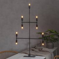 STAR TRADING Twice candelabra, black, nine-bulb, 91 cm