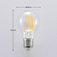 Arcchio LED bulb, filament LED bulb, E27, 6.5W, clear, 2,700K