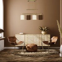 Näve Hänglampa Tilde, textilskärmar 4 lampor brun/beige