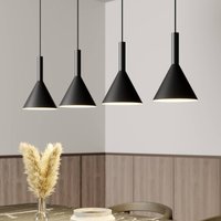 Arcchio suspension Tadej, à 4 lampes, noir et blanc, métal, E27