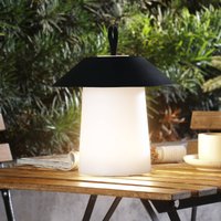 Lindby LED rechargeable table lamp Kalina, black/white, IP44