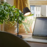 Briloner Lampe à poser LED rechargeable Biwo, noire, variateur tactile, métal