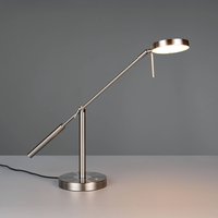 Trio Lighting LED-bordslampa Monza, nickelfärgad, höjd 52 cm, metall