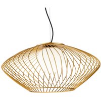 Maytoni Plec hanging light with cage lampshade in gold