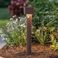 Arcchio LED-väglampa Milten, 65 cm, rost, IP65, sensor