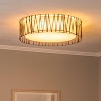 TK Lighting Harmony ceiling light, black, Jute Natur, Ø 72 cm