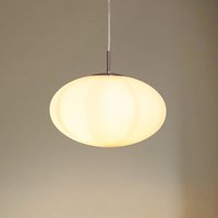 Lindby pendant light Sonika, Ø 40 cm, nickel-coloured, glass, E27