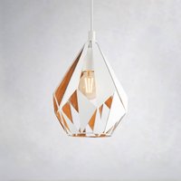 EGLO Hänglampa Carlton 1, vit-guld, Ø 20,5 cm