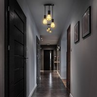 B.K. Licht Taklampa Indu, svart, metall, 3 lampor, E27