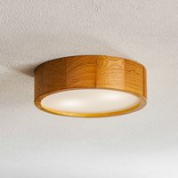 TEMAR LIGHTING Cleo DR275 ceiling light, IP20, sensor, Ø 28 cm, oak wood
