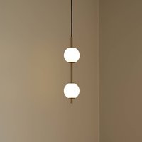 UMAGE LED-hänglampa Audrey, mässingsfärgad, 2 lampor Ø 12 cm