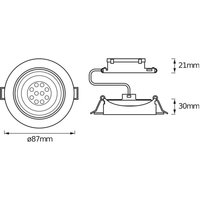 Zestaw 3 spotów wpuszczanych LED OSRAM, nikiel, Ø 9 cm, metal 827 ściemniany
