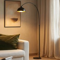 Lindby Tonka floor lamp, black, metal, 185 cm, E27