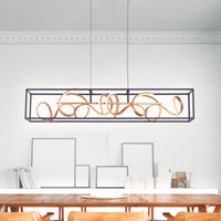 Paul Neuhaus SELINA LED hanging light, black and gold, length 110 cm, Switchdim