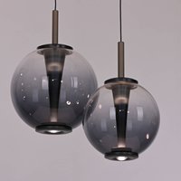 PURE LED hanging light E-Infinity, grey/smoke grey, Ø 50 cm, CCT