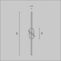 Maytoni LED-vägglampa RENAISSANCE, svart/svart, höjd 63 cm, 2-lampa.