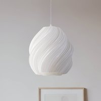 Lampa wisząca Lindby Nuvia, Ø 30 cm, biała, druk 3D