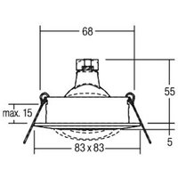 BRUMBERG Breena-S infälld GX5.3 kantig nickel matt