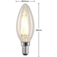 Arcchio LED bulb, filament, candle, E14, 4W, clear