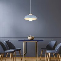 Globo Lowe pendellampa, blå matt, Ø 38 cm, metall