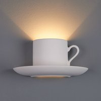 Lindby Pocillo paintable plaster wall light