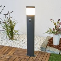 Bornes lumineuses LED Lindby Obri, 80 cm, anthracite, capteur