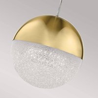 Quintiesse Moonlit LED pendant light, gold-coloured, aluminium, Ø 20 cm, sphere