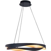 HighLight Ascoli LED-hänglampa, Ø 64 cm, svart/guld, metall, dimbar